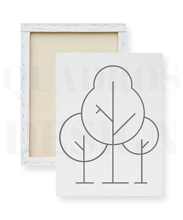 Tela Infantil para Pintar - Árvores em Desenho