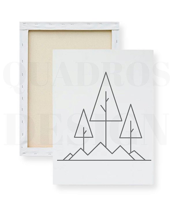 Tela Infantil para Pintar - Árvores Geométricas