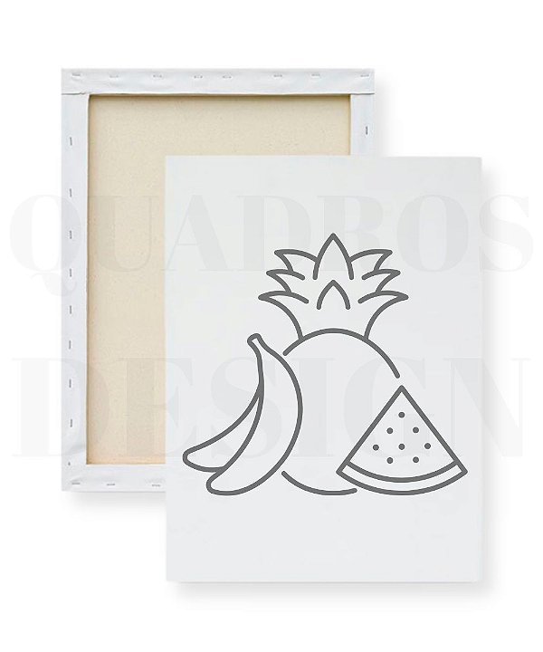 Tela Infantil para Pintar - Banana, Abacaxi e Melancia