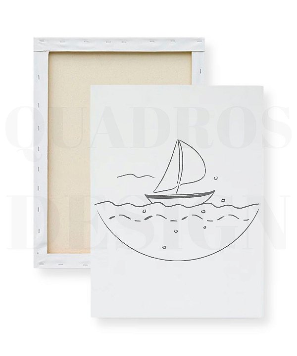 Tela Infantil para Pintar - Barquinho