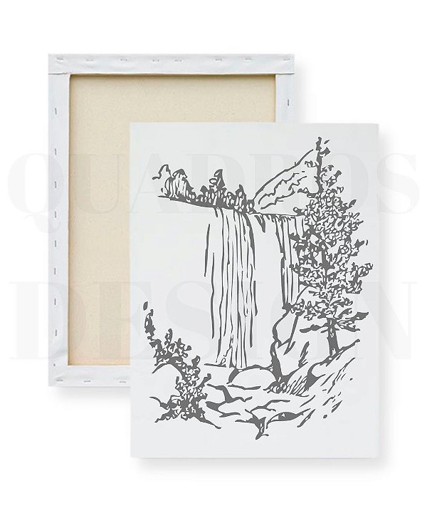 Tela Infantil para Pintar - Cachoeira Realista