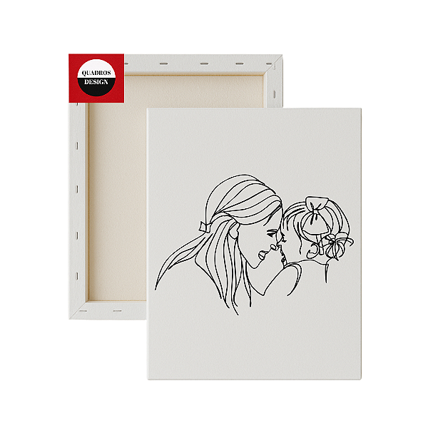 Tela para Pintura Infantil - Mãe e Filha Nariz com Nariz