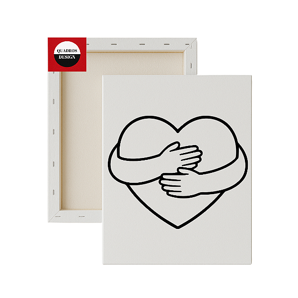 Tela para Pintura Infantil - Coração com Abraço de Amor