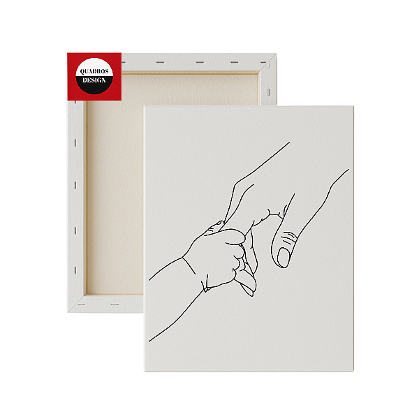 Tela para Pintura Infantil - Mãe segurando a mão do bebê