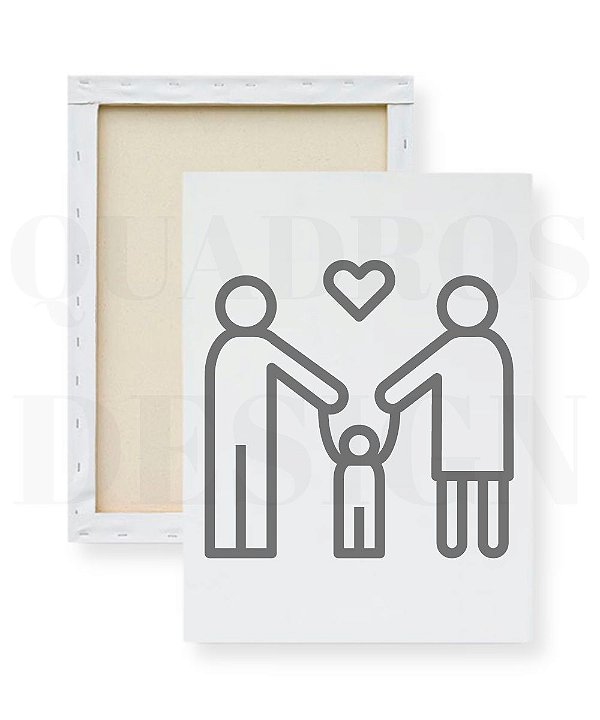 Tela para Pintura Infantil - Família e Coração