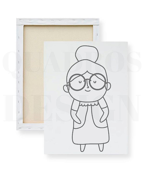 Tela para Pintura Infantil - Vovó Fofa