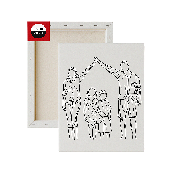 Tela para pintura infantil - Família Completa com Proteção