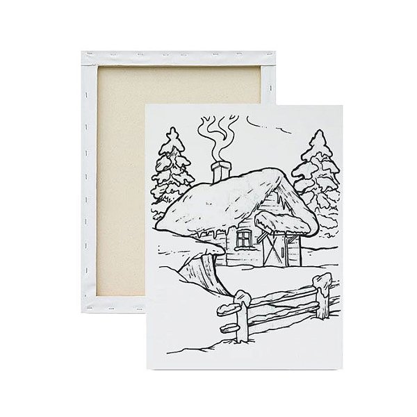 Tela para pintura infantil - Casa