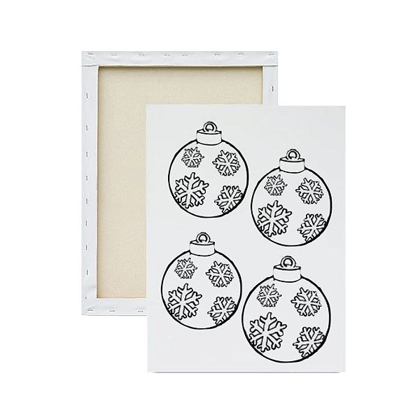 Tela para Pintura Infantil - Bolas Natalinas