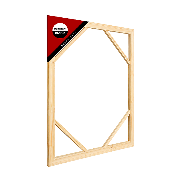 Chassis para Tela 60x80 cm - Madeira Chanfrada Sistema Anti-Marcas
