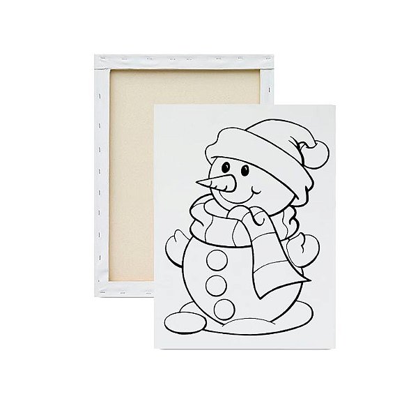 Tela para Pintura Infantil - Boneco de Neve