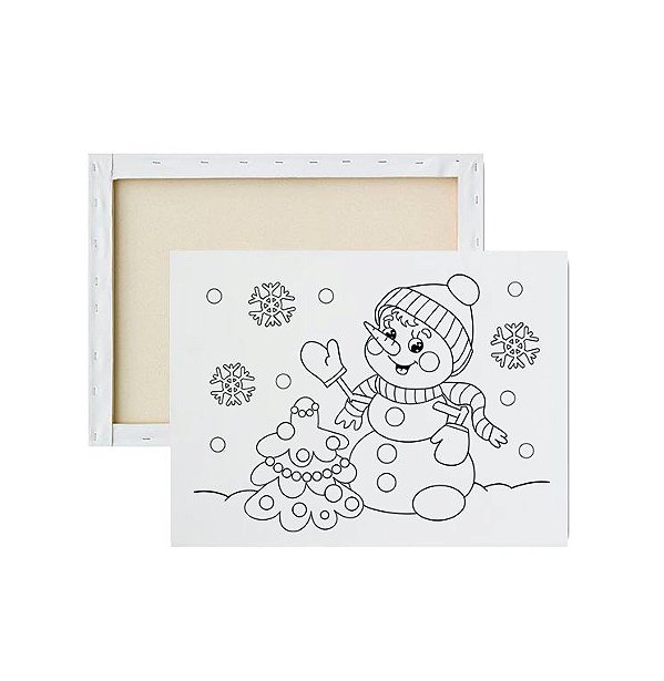 Tela Infantil para Pintar - Boneco e Árvore