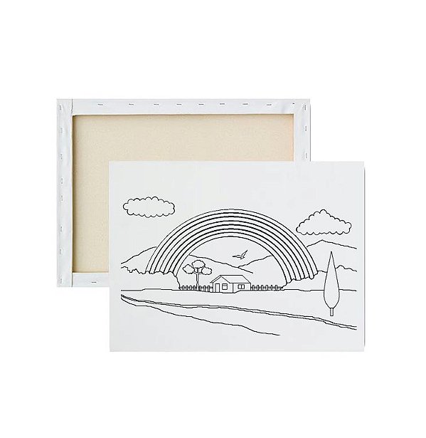 Tela Infantil para Pintar - Arco Íris