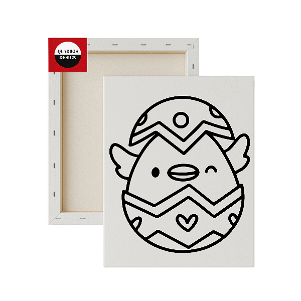 Tela para pintura infantil - Pintinho no Ovo de Páscoa