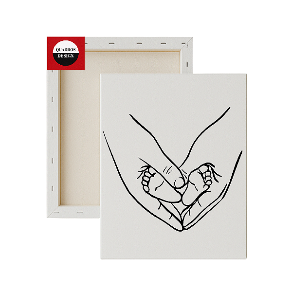 Tela para Pintura Infantil - Mãe com Pés de Bebê