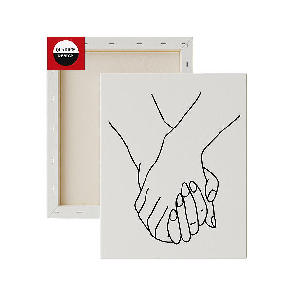 Tela para Pintura Infantil - Mãe e Filho de mãos dadas