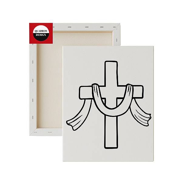 Tela para Pintura Infantil - Cruz com Manto