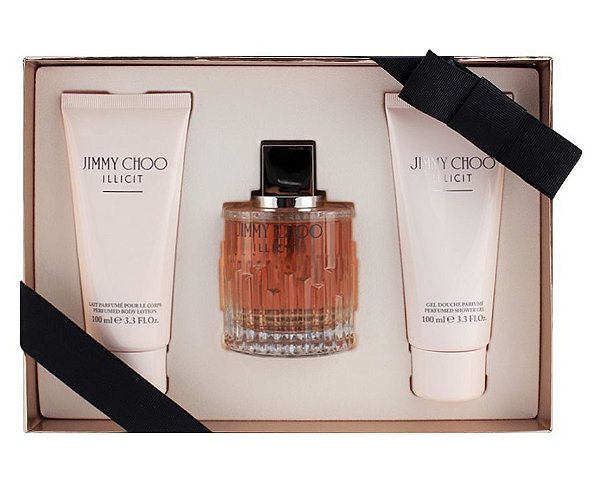 KIT JIMMY CHOO ILLICIT EDT 100ML + LOÇÃO CORPORAL 100ML + GEL DE BANHO 100ML