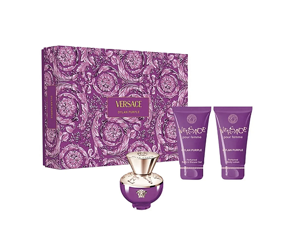 VERSACE DYLAN PURPLE COFFRET (EDP 50ML + SHOWER GEL 50ML + BODY LOTION 50ML)