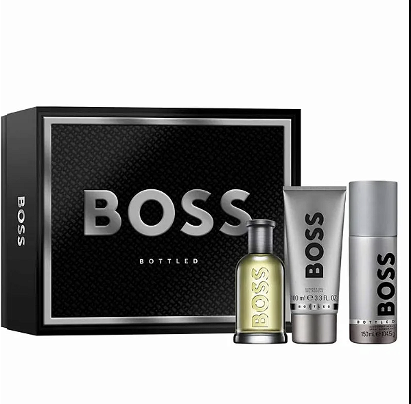 Kit Boss Bottled Hugo Boss Eau de Toilette 100ml+ Shower Gel + Desodorante