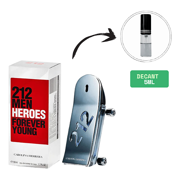 (DECANT) CAROLINA HERRERA	212 HEROES EAU DE TOILETTE MASCULINO 5ML