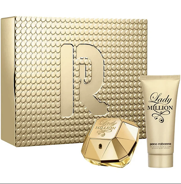 PACO RABANNE PERFUME LADY MILLION 80ML + CREME 100ML FEMININO EAU DE PARFUM
