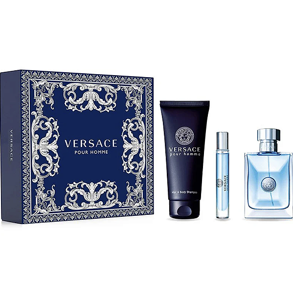 KIT VERSACE POUR HOMME MASCULINO EAU DE TOILETTE (3 PRODUTOS)