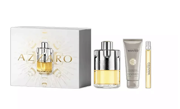 KIT PERFUME AZZARO  WANTED 100ML +SHOWER GEL 75ML + TRAVEL SIZE 10ML