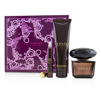 VERSACE KIT CRYSTAL NOIR 90ML +10ML + BODY LOTION 150ML FEMININO EAU DE TOILETTE