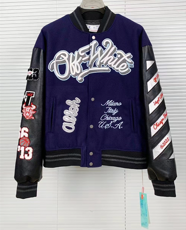 Jaqueta Off-White Varsity Chicago Bulls Blue - Encomenda