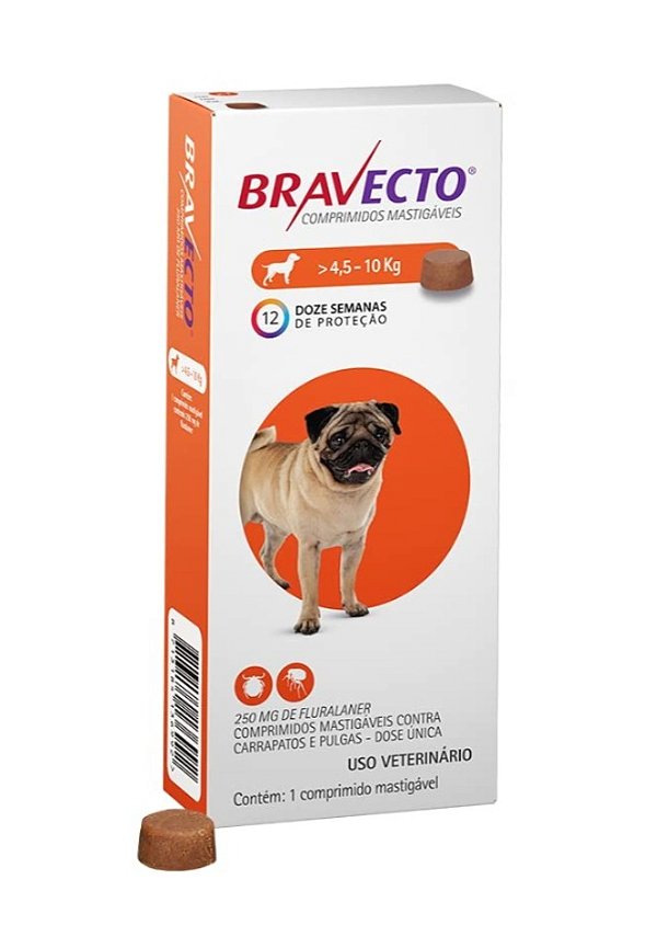 BRAVECTO 250 MG (4,5 A 10 KG) LARANJA