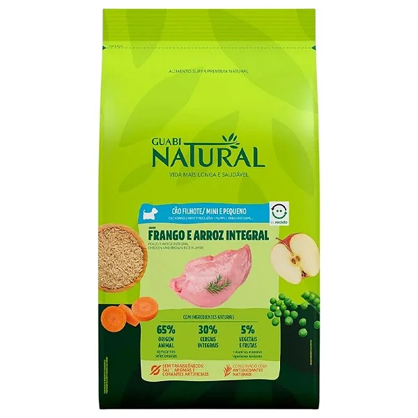 Ração Para Cães Filhotes Guabi Natural Mini Pequeno Frango (MP)