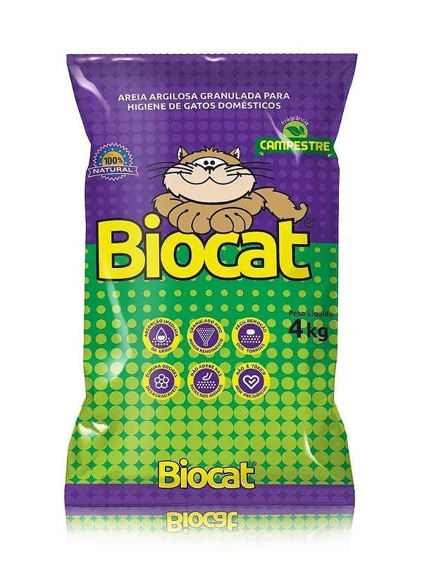 AREIA HIG P GATO BIOCAT CAMPESTRE 4KG