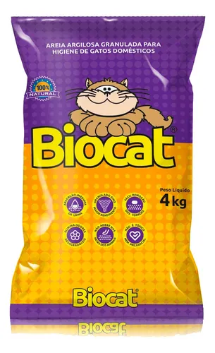 AREIA HIG P GATO BIOCAT NATURAL 4KG