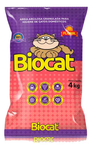 AREIA HIG P GATO BIOCAT FLORAL 4KG