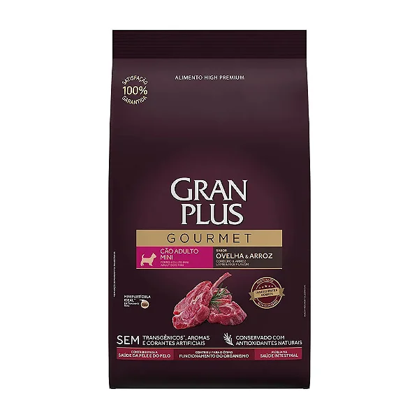 Ração GranPlus Gourmet Cães Adultos Mini Ovelha e Arroz