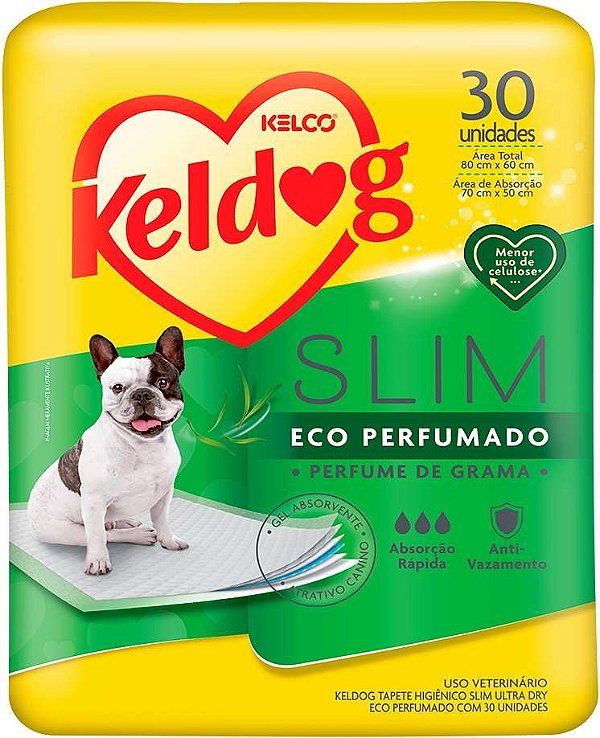 Tapete Higiênico Keldog Slim Eco Perfumado 30 Unidades