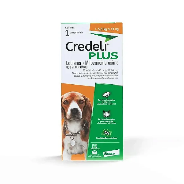 Antipulgas Credeli Plus Para Cães 5,5 A 11kg 1 Comp