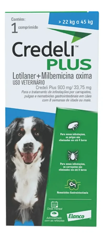Antipulgas Credeli Plus 900 mg - 22 a 45 kg