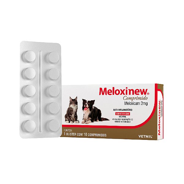 Anti-inflamatório Meloxinew 10 Comprimidos Vetnil para Cães e Gatos