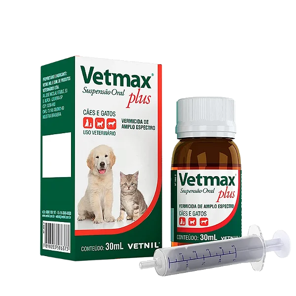 Vetmax Plus Suspensão Oral Vermífugo 30ml