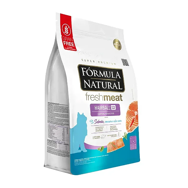 Fórmula Natural Fresh Meat Hairball Gatos Adultos Salmão 1kg