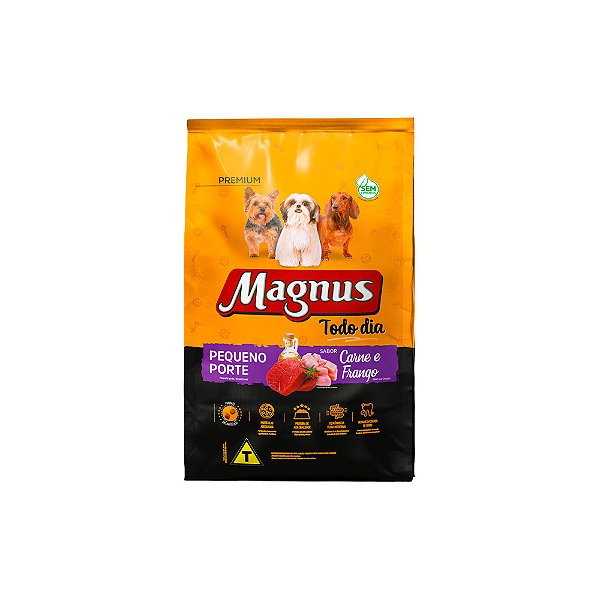 Ração Magnus Todo Dia para Cães Adultos de Pequeno Porte Sabor Carne com Frango 10,1kg