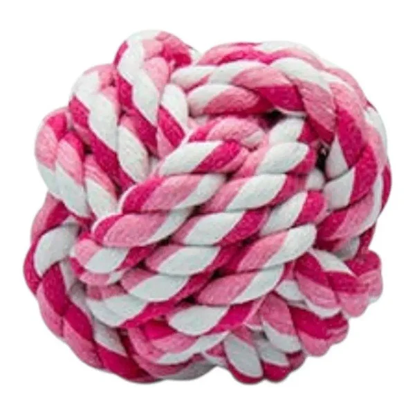 Brinquedo Pet Bola De Corda Savana Rosa Morango