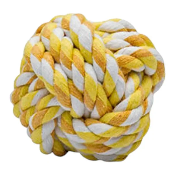 Brinquedo Pet Bola De Corda Savana Amarelo Baunilha
