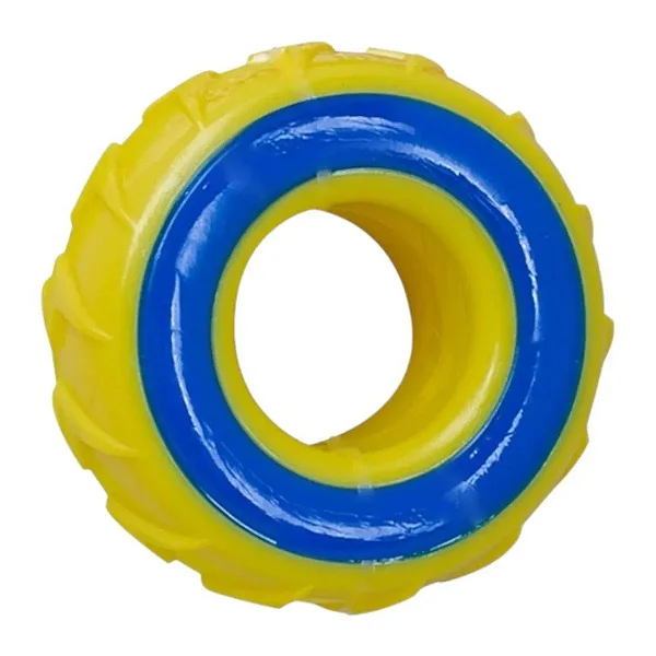 Brinquedo Cão Dog Toys Pneu Amarelo E Azul
