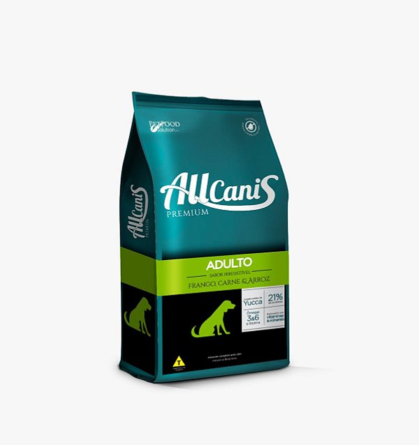 Ração Allcanis Cães Adultos  Frango, Carne e Arroz