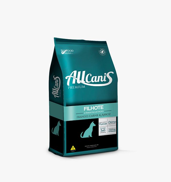 Ração PFS Allcanis Cães Filhote  Frango, Carne e Arroz