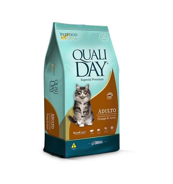 Ração Qualiday Cat Adultos Frango, Arroz e Vegetais