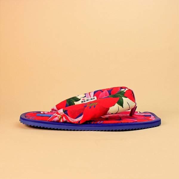 CHINELO PUFF FLAT FORM LIRIO VERMELHO